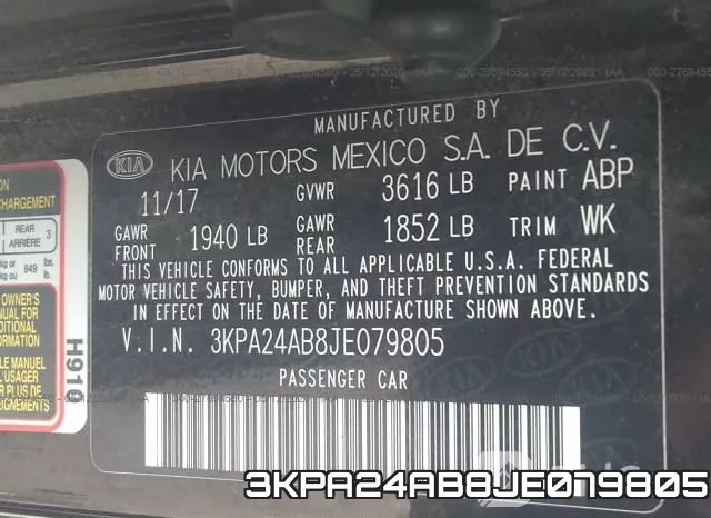 3KPA24AB8JE079805 фото 10
