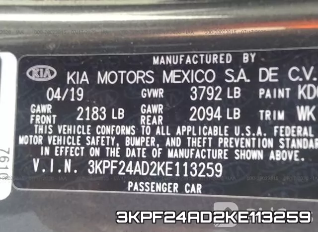 3KPF24AD2KE113259 фото 10