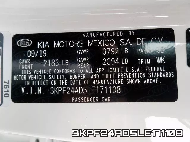3KPF24AD5LE171108 фото 2