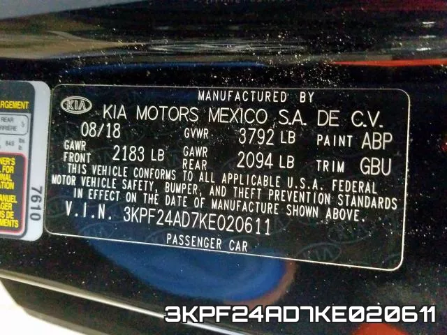 3KPF24AD7KE020611 фото 2