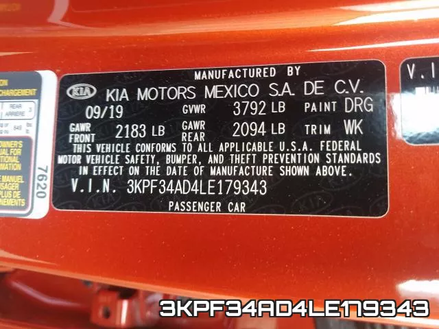 3KPF34AD4LE179343 фото 2