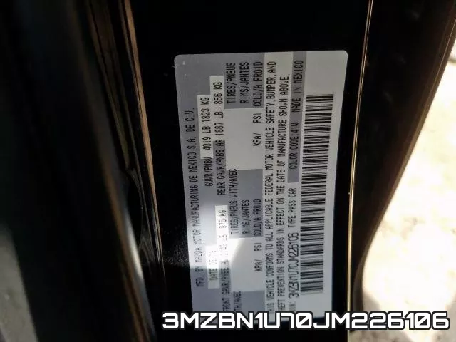 3MZBN1U70JM226106 фото 2