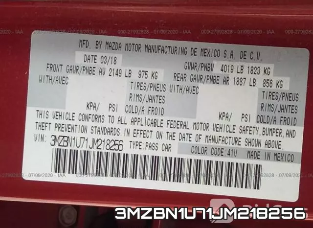 3MZBN1U71JM218256 фото 10