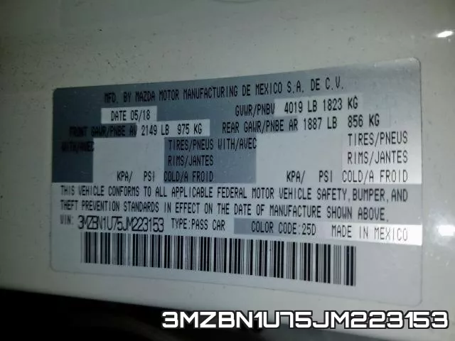 3MZBN1U75JM223153 фото 2