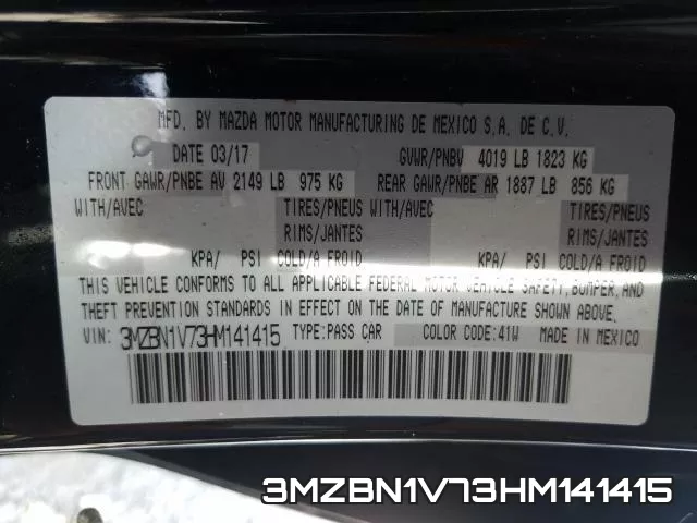 3MZBN1V73HM141415 фото 2