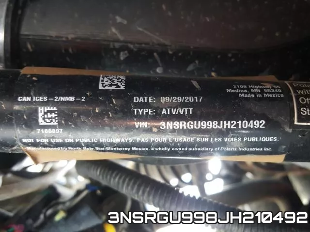 3NSRGU998JH210492 фото 2