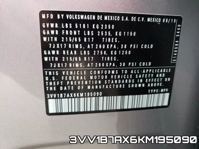 3VV1B7AX6KM195090 фото 2