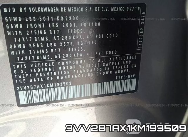 3VV2B7AX1KM193509 фото 10
