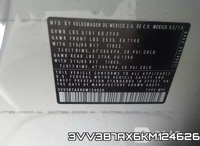 3VV3B7AX6KM124626 фото 10