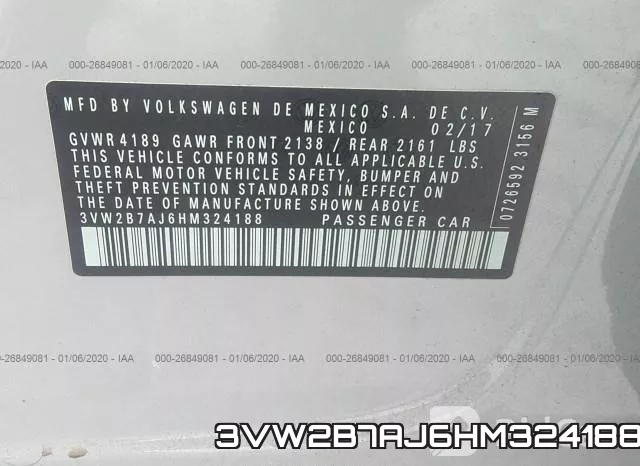 3VW2B7AJ6HM324188 фото 10