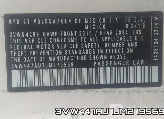 3VW447AU7JM279569 фото 10
