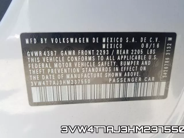 3VW4T7AJ3HM237550 фото 2