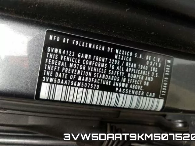 3VW5DAAT9KM507520 фото 2
