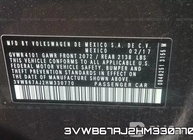 3VWB67AJ2HM330770 фото 10