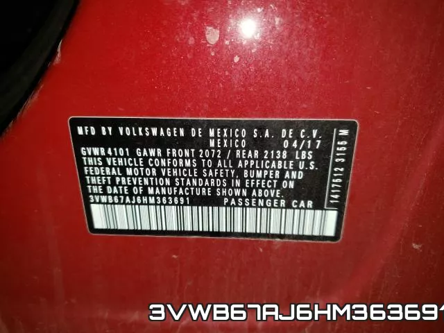 3VWB67AJ6HM363691 фото 2