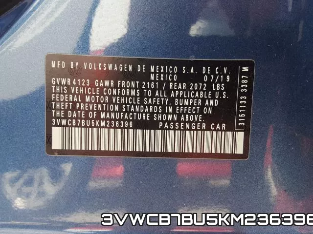 3VWCB7BU5KM236396 фото 2