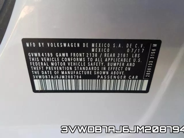 3VWDB7AJ6JM208794 фото 2