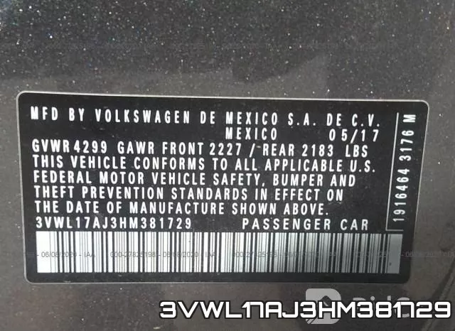 3VWL17AJ3HM381729 фото 10