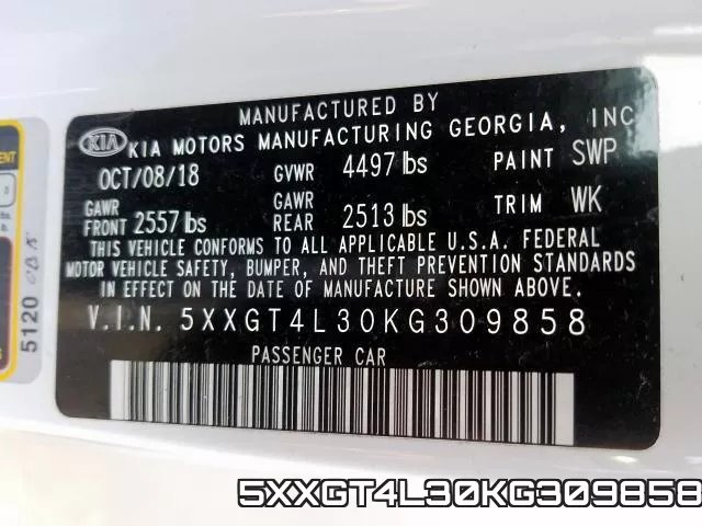 5XXGT4L30KG309858 фото 2