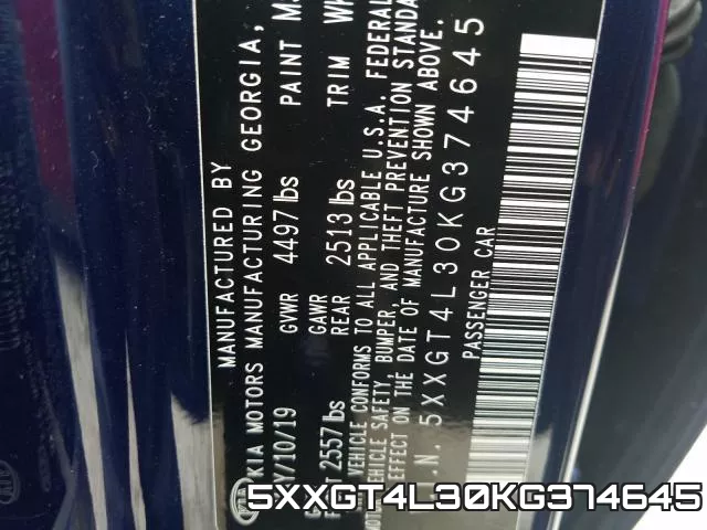 5XXGT4L30KG374645 фото 2