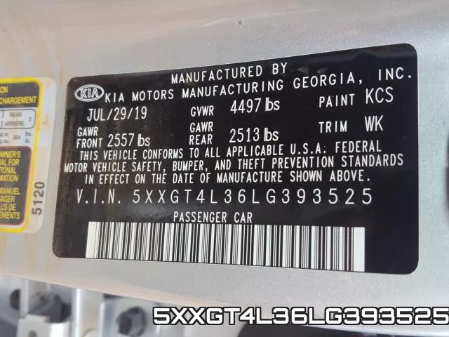 5XXGT4L36LG393525 фото 2