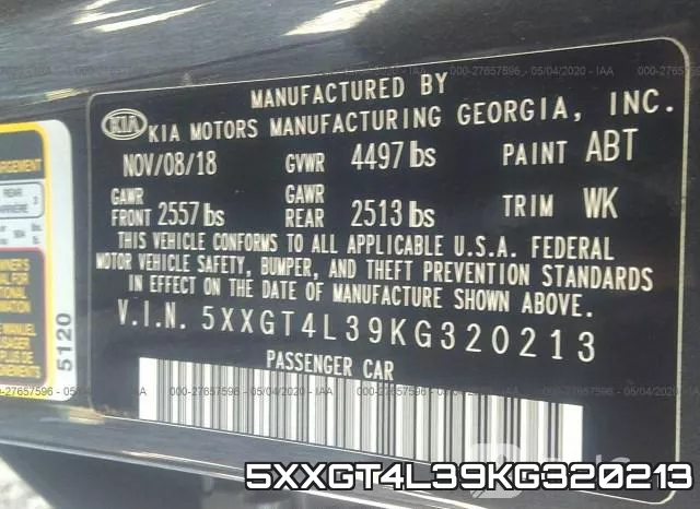 5XXGT4L39KG320213 фото 10
