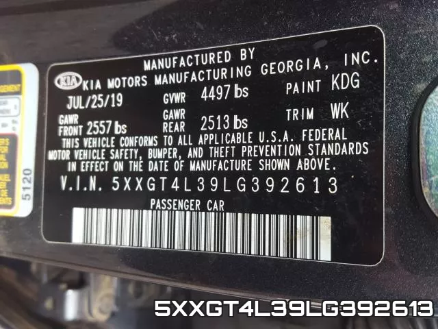 5XXGT4L39LG392613 фото 2