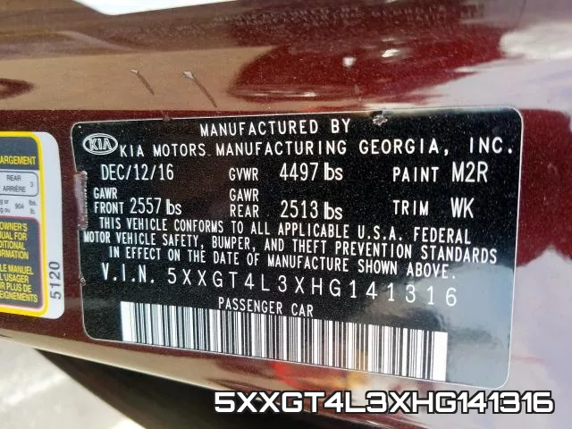 5XXGT4L3XHG141316 фото 2