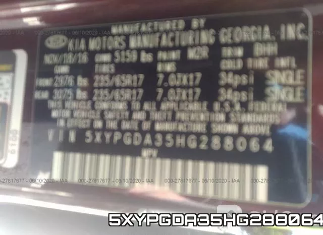 5XYPGDA35HG288064 фото 10