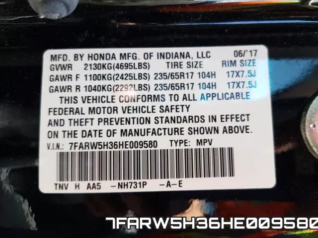 7FARW5H36HE009580 фото 2
