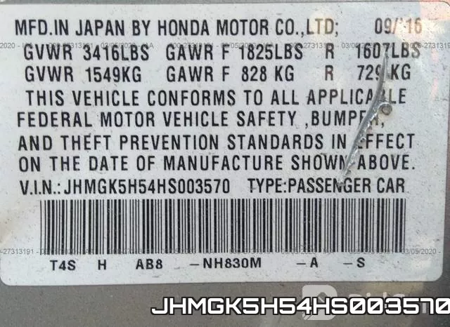 JHMGK5H54HS003570 фото 10