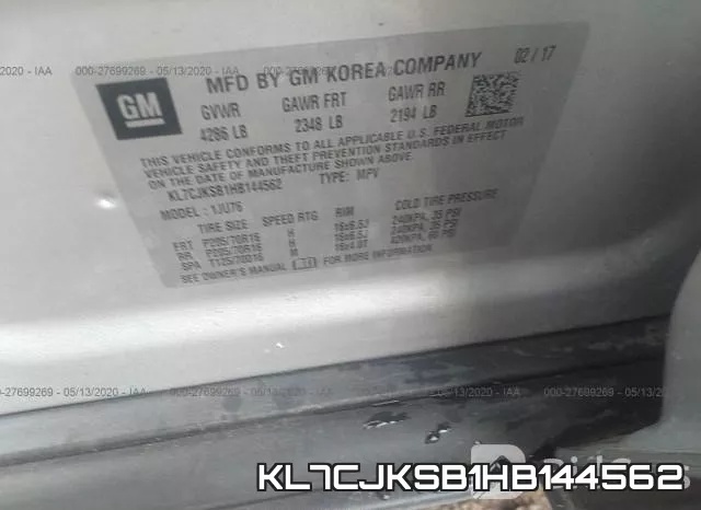 KL7CJKSB1HB144562 фото 10