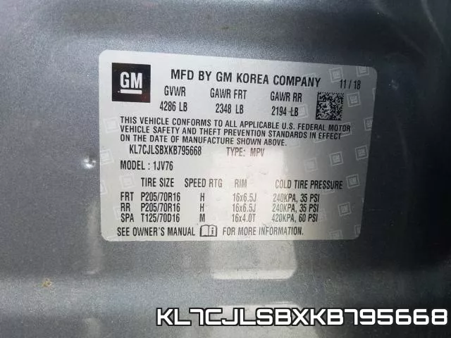 KL7CJLSBXKB795668 фото 2