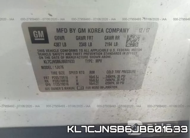 KL7CJNSB6JB601633 фото 10