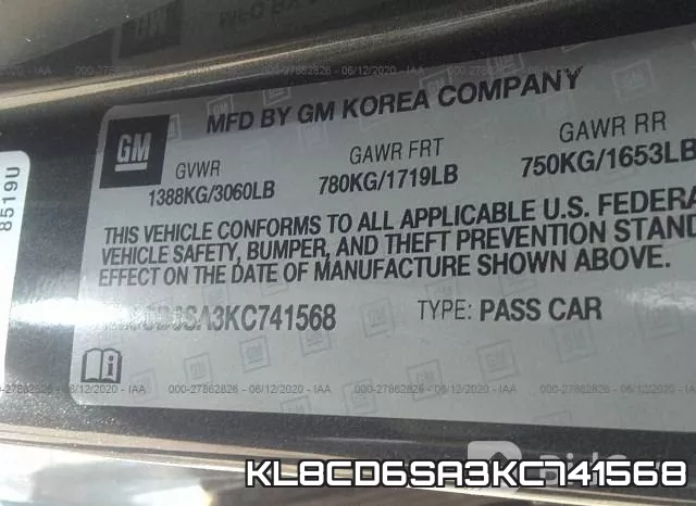 KL8CD6SA3KC741568 фото 10