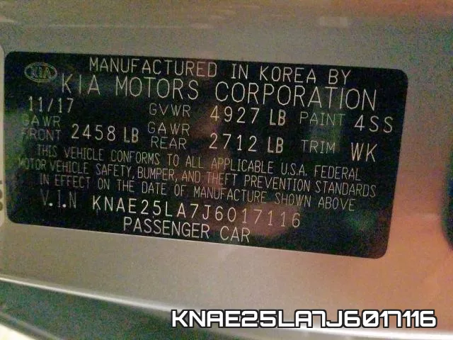 KNAE25LA7J6017116 фото 2