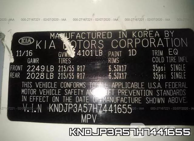 KNDJP3A57H7441655 фото 10