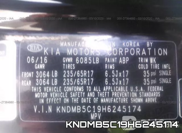 KNDMB5C19H6245174 фото 10