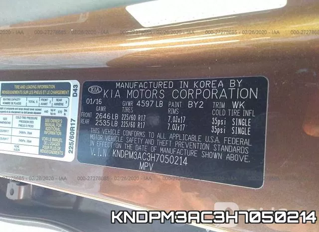 KNDPM3AC3H7050214 фото 10