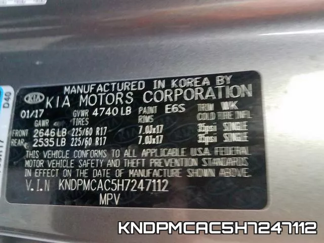 KNDPMCAC5H7247112 фото 2