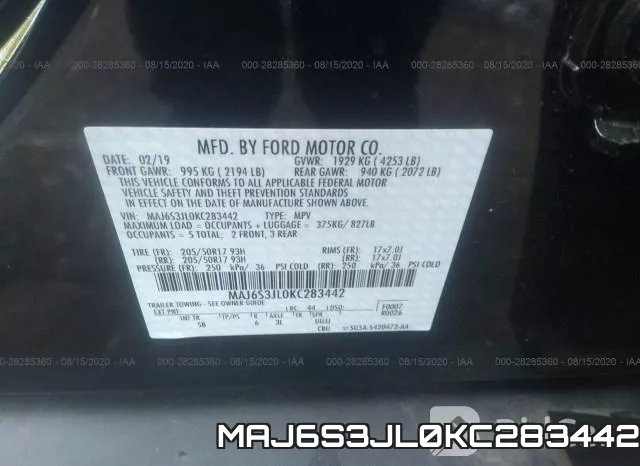 MAJ6S3JL0KC283442 фото 10