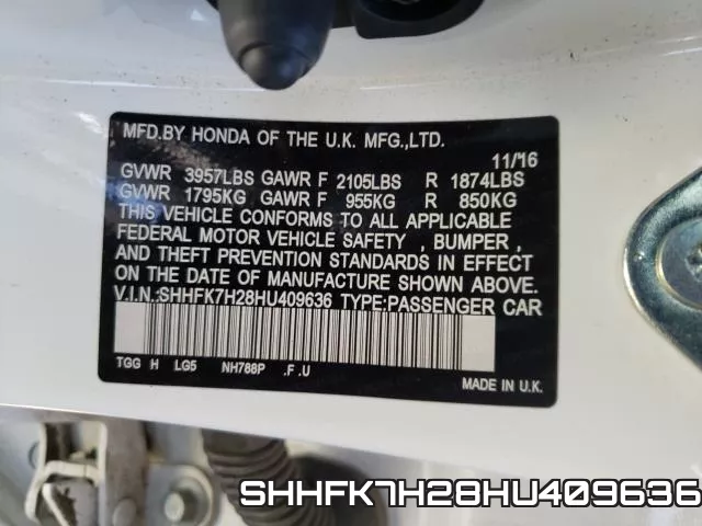 SHHFK7H28HU409636 фото 2