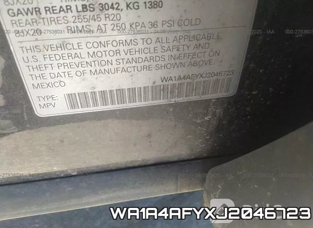 WA1A4AFYXJ2046723 фото 10