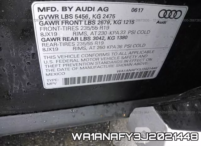 WA1ANAFY3J2021448 фото 10