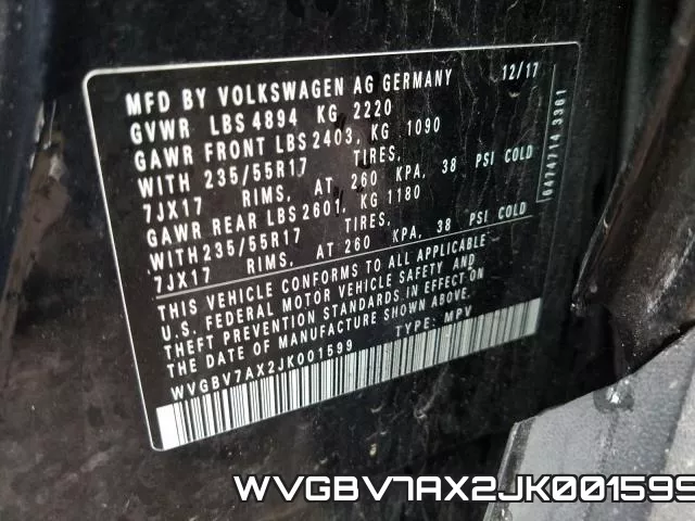 WVGBV7AX2JK001599 фото 2