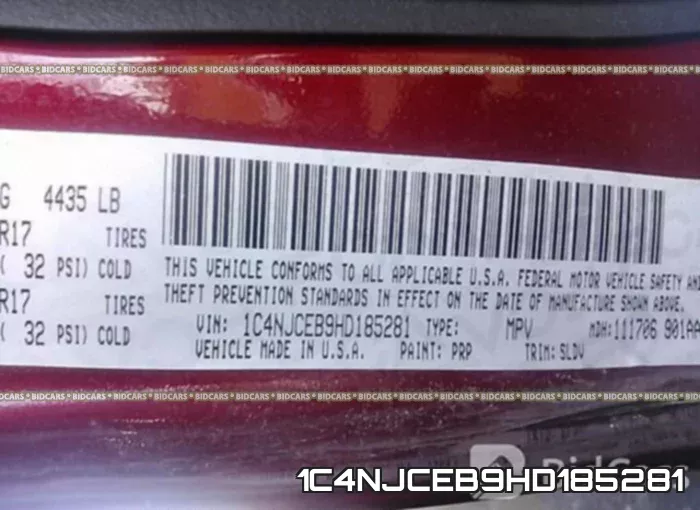 1C4NJCEB9HD185281 фото 10