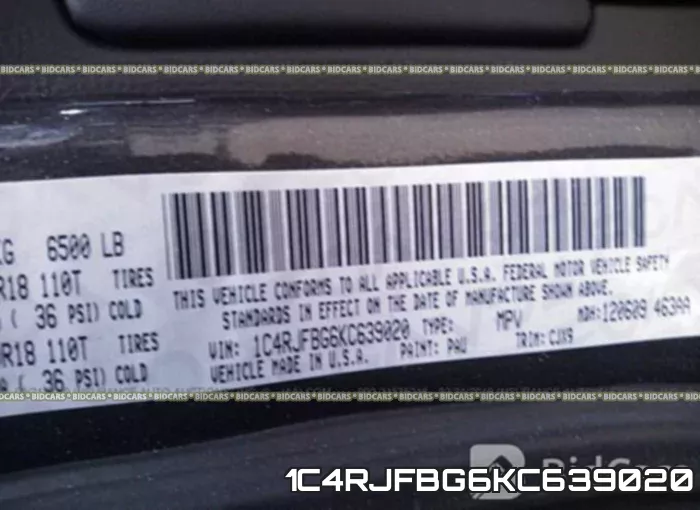 1C4RJFBG6KC639020 фото 10