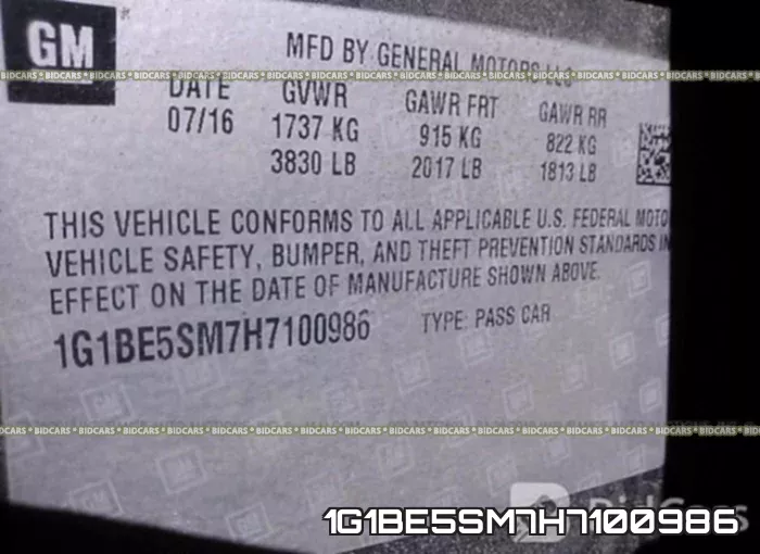1G1BE5SM7H7100986 фото 10
