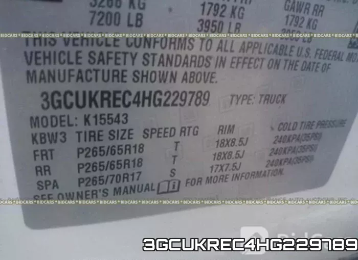 3GCUKREC4HG229789 фото 10