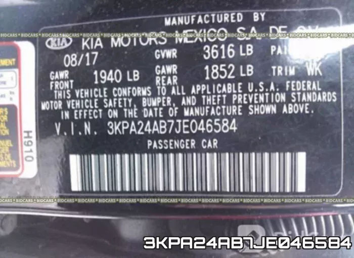 3KPA24AB7JE046584 фото 10